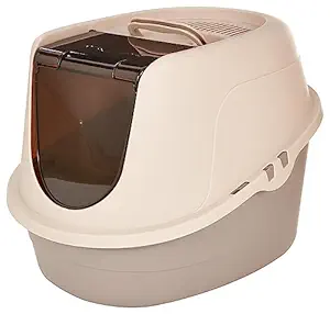Saubere, geschlossene Katzentoilette mit Haube, Standard, Mehrfarbig, 53 x 41 x 38 cm (L x B x H)
